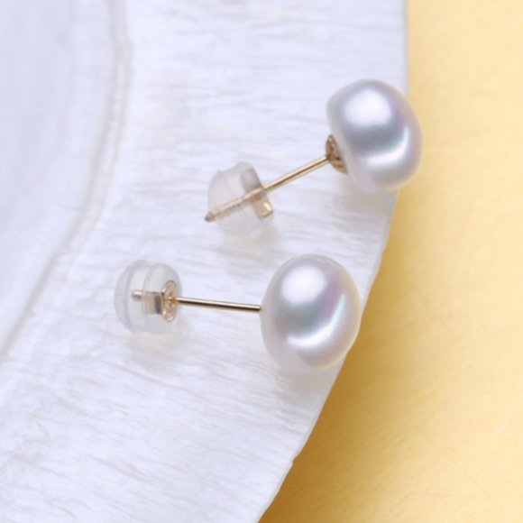 18K SOLID GOLD FRESHWATER PENDANT EARRINGS SET - Picture 5 of 9